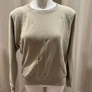 Aerie Floral Embroidered Vintage‎ Crew Sweatshirt